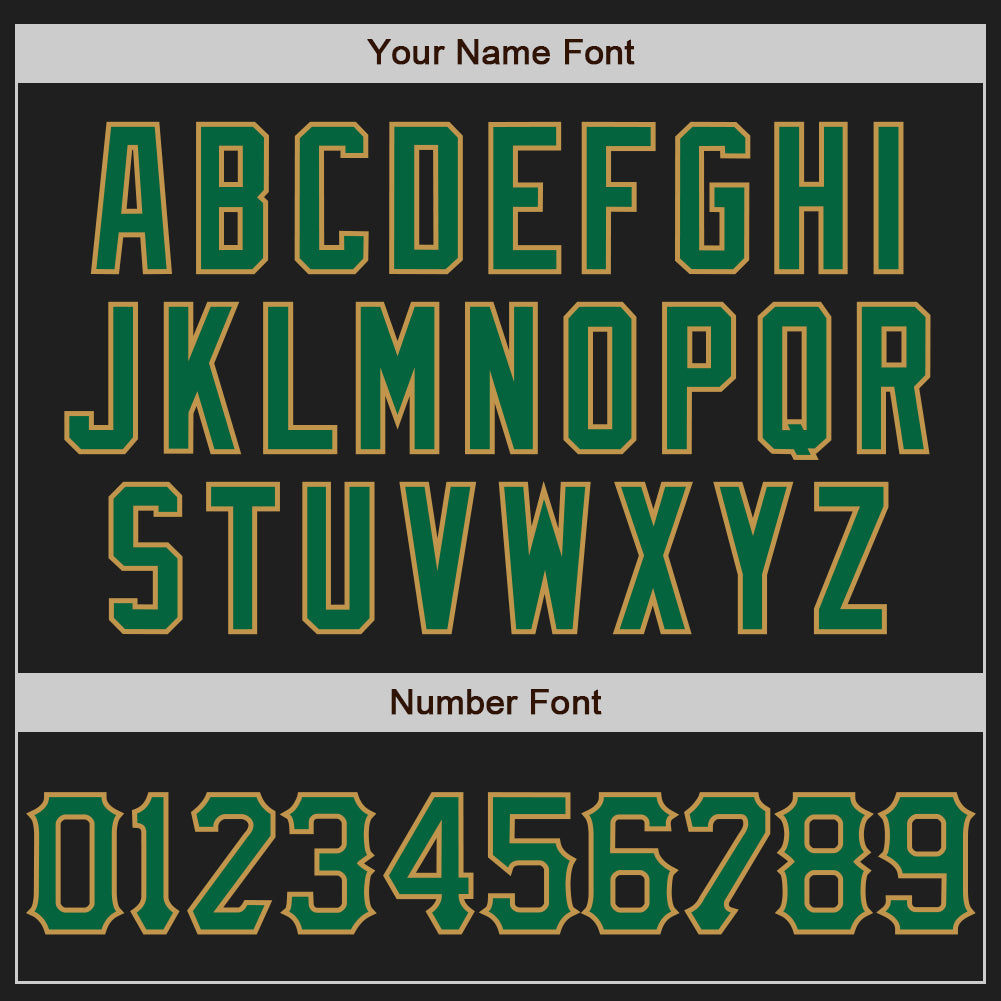Custom Black Kelly Green-Old Gold 3D Pattern Design Abstract Network Authentic Baseball Jersey - Sky-Custom