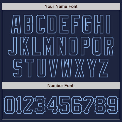 Custom Navy Light Blue 3D Pattern Design Abstract Network Authentic Baseball Jersey - Sky-Custom