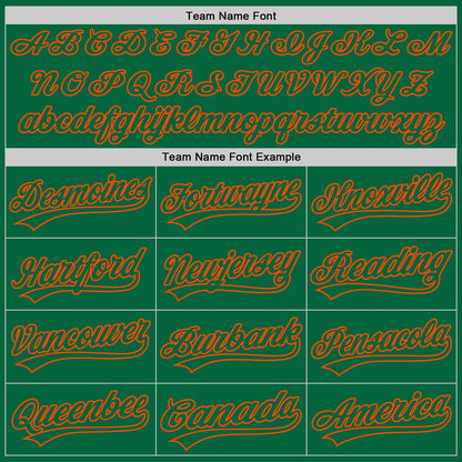Custom Kelly Green Orange 3D Pattern Design Abstract Network Authentic Baseball Jersey - Sky-Custom