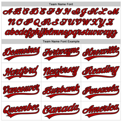 Custom White Red-Black 3D Pattern Design Curve Lines Authentic Baseball Jersey - Sky-Custom