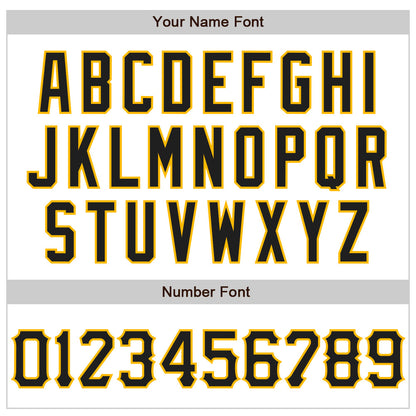 Custom White Black-Gold 3D Pattern Design Curve Lines Authentic Baseball Jersey - Sky-Custom