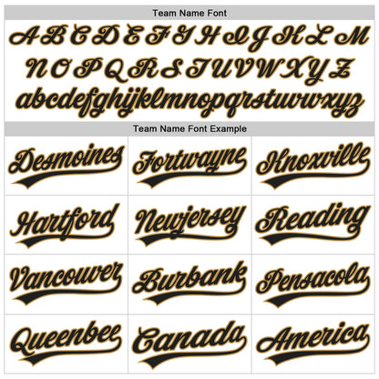 Custom White Black-Old Gold 3D Pattern Design Curve Lines Authentic Baseball Jersey - Sky-Custom