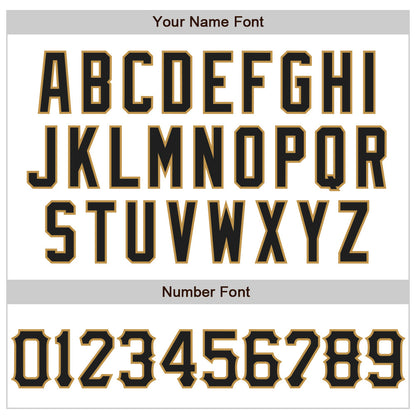 Custom White Black-Old Gold 3D Pattern Design Curve Lines Authentic Baseball Jersey - Sky-Custom