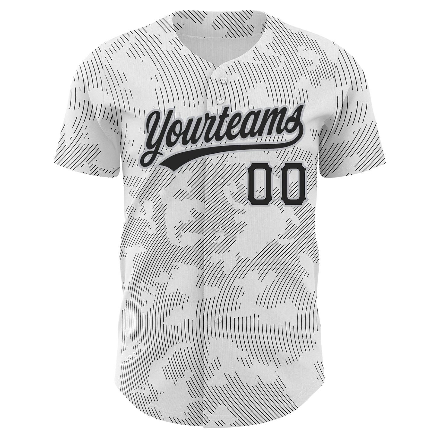 Custom White Black-Gray 3D Pattern Design Curve Lines Authentic Baseball Jersey - Sky-Custom