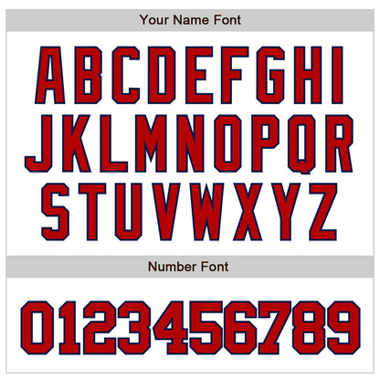 Custom White Red-Navy 3D Pattern Design Curve Lines Authentic Baseball Jersey - Sky-Custom