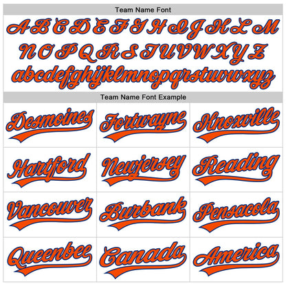 Custom White Orange-Royal 3D Pattern Design Curve Lines Authentic Baseball Jersey - Sky-Custom