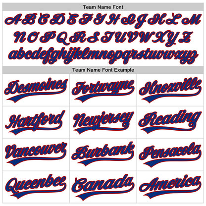 Custom White Royal-Red 3D Pattern Design Curve Lines Authentic Baseball Jersey - Sky-Custom