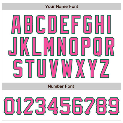 Custom White Pink-Kelly Green 3D Pattern Design Curve Lines Authentic Baseball Jersey - Sky-Custom