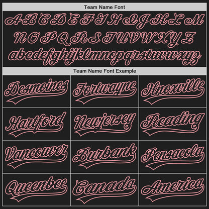 Custom Black Medium Pink 3D Pattern Design Curve Lines Authentic Baseball Jersey - Sky-Custom