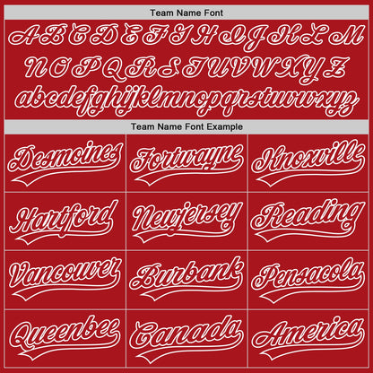 Custom Red White 3D Pattern Design Curve Lines Authentic Baseball Jersey - Sky-Custom