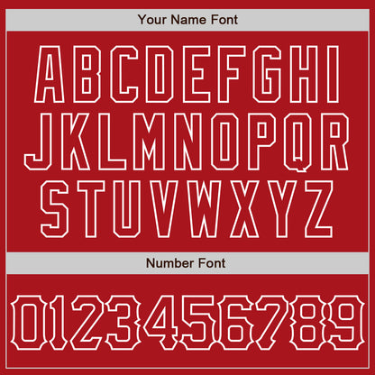 Custom Red White 3D Pattern Design Curve Lines Authentic Baseball Jersey - Sky-Custom