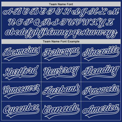 Custom Royal White 3D Pattern Design Curve Lines Authentic Baseball Jersey - Sky-Custom