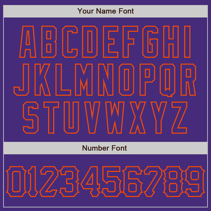 Custom Purple Orange 3D Pattern Design Curve Lines Authentic Baseball Jersey - Sky-Custom