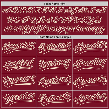 Custom Crimson Cream 3D Pattern Design Curve Lines Authentic Baseball Jersey - Sky-Custom