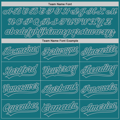 Custom Teal Gray 3D Pattern Design Curve Lines Authentic Baseball Jersey - Sky-Custom