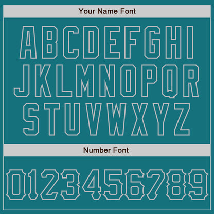 Custom Teal Gray 3D Pattern Design Curve Lines Authentic Baseball Jersey - Sky-Custom