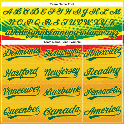 Custom Yellow Kelly Green 3D Pattern Design Abstract Vibe Dots Authentic Baseball Jersey - Sky-Custom