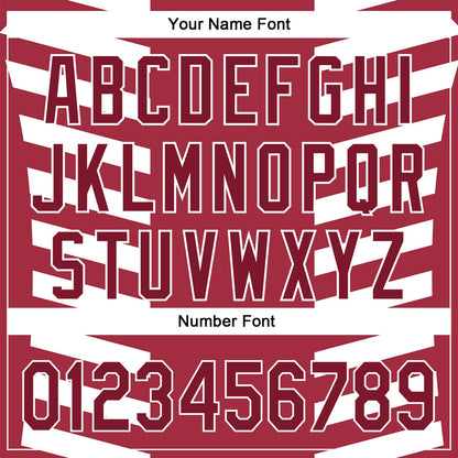 Custom Crimson White 3D Pattern Design Side Stripes Authentic Baseball Jersey - Sky-Custom