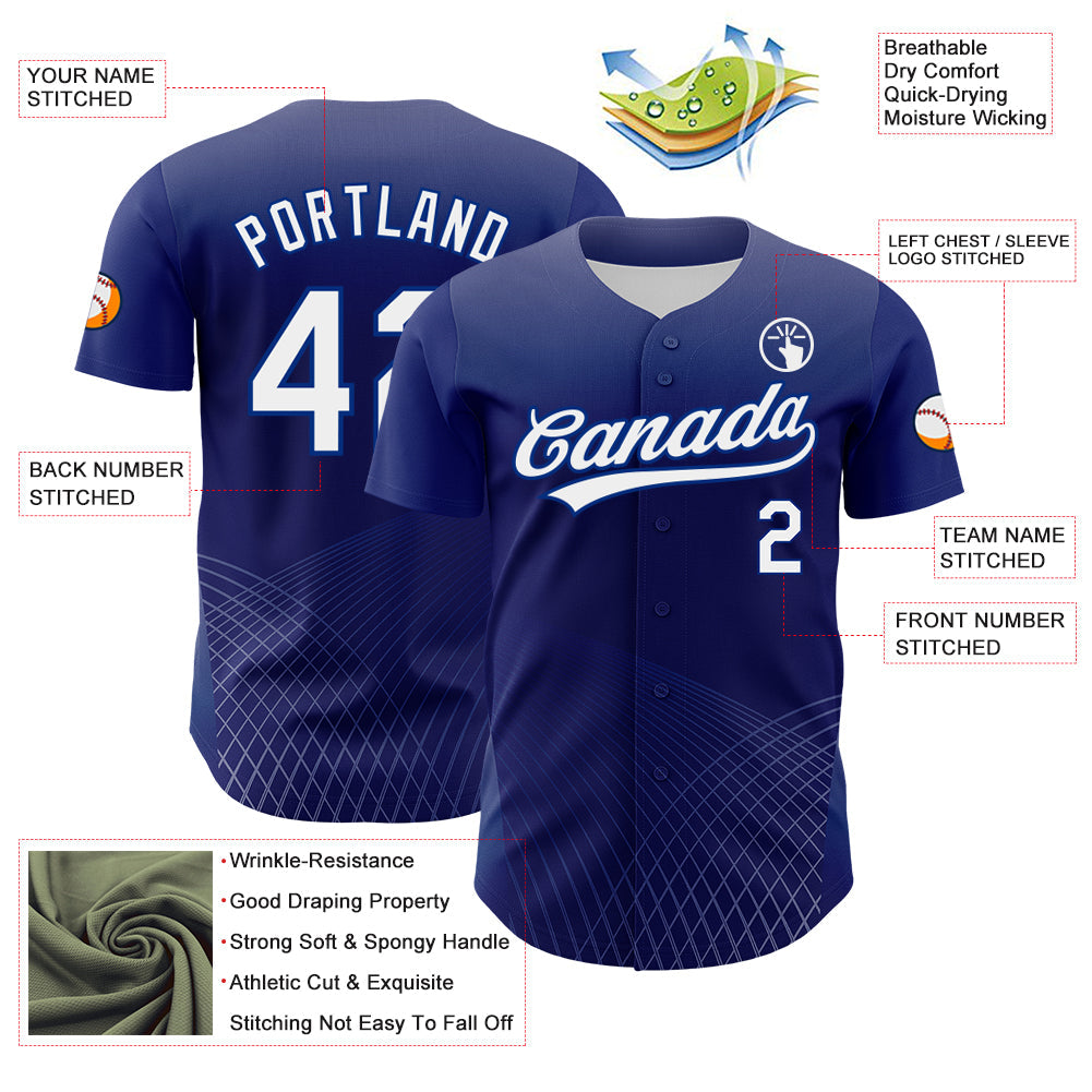 Custom Purple White-Royal 3D Pattern Design Crossed Lines Authentic Baseball Jersey - Sky-Custom
