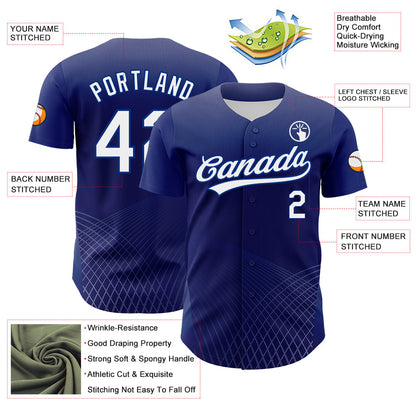 Custom Purple White-Royal 3D Pattern Design Crossed Lines Authentic Baseball Jersey - Sky-Custom