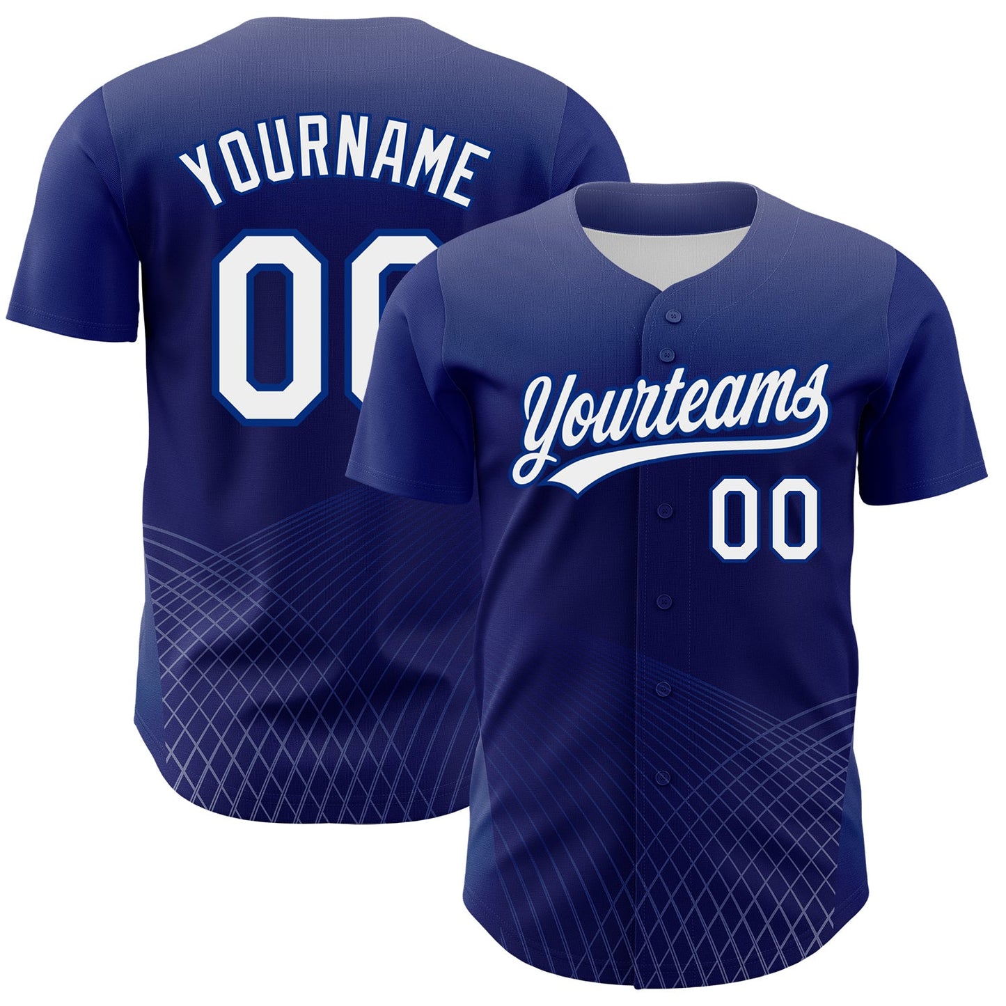 Custom Purple White-Royal 3D Pattern Design Crossed Lines Authentic Baseball Jersey - Sky-Custom