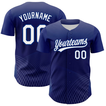 Custom Purple White-Royal 3D Pattern Design Crossed Lines Authentic Baseball Jersey - Sky-Custom