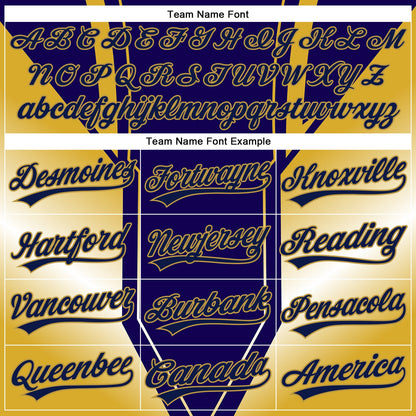 Custom Navy Old Gold 3D Pattern Design Side Stripes Authentic Baseball Jersey - Sky-Custom