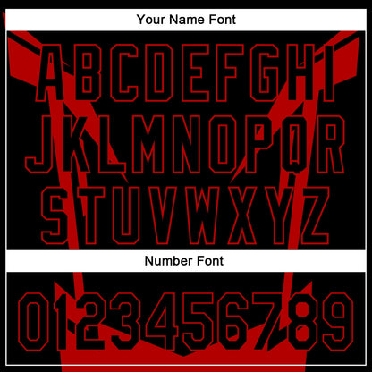 Custom Black Red 3D Pattern Design Side Sharp Edges Authentic Baseball Jersey - Sky-Custom