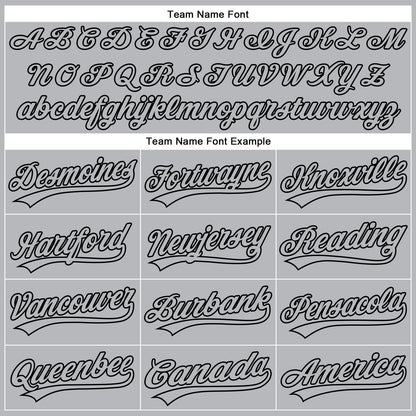 Custom Gray Black 3D Pattern Design Side Stripes Authentic Baseball Jersey - Sky-Custom
