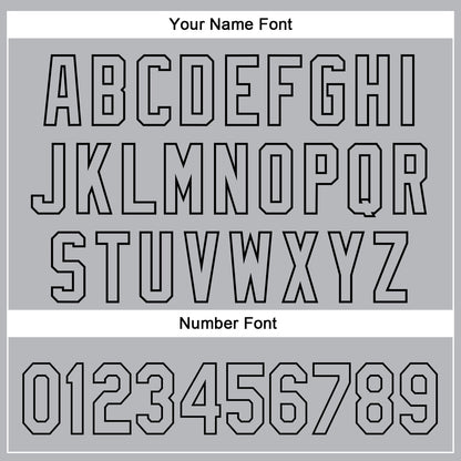 Custom Gray Black 3D Pattern Design Side Stripes Authentic Baseball Jersey - Sky-Custom