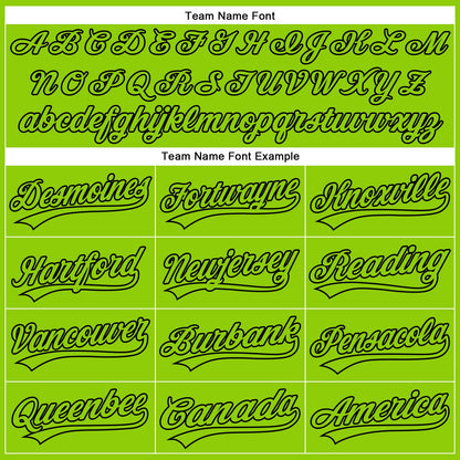 Custom Neon Green Black 3D Pattern Design Side Stripes Authentic Baseball Jersey - Sky-Custom
