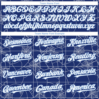 Custom Royal White-Light Blue 3D Pattern Design Spider Web Authentic Baseball Jersey - Sky-Custom