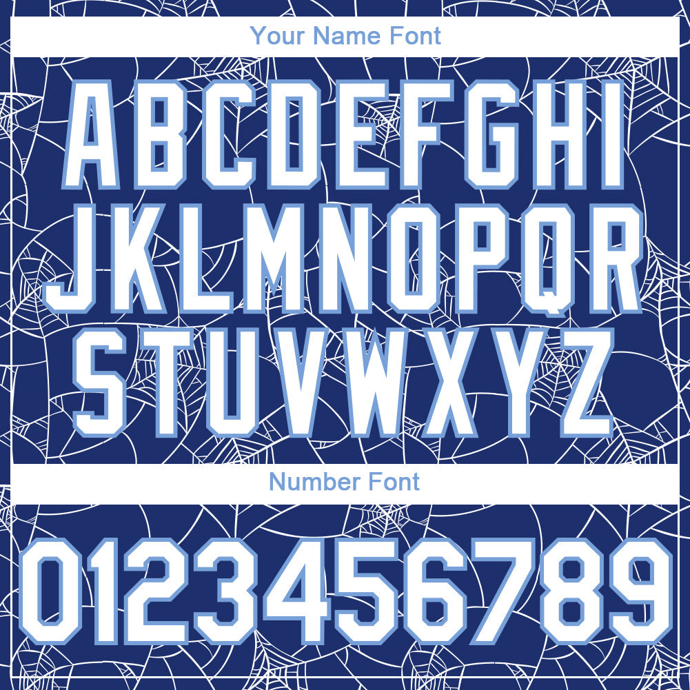 Custom Royal White-Light Blue 3D Pattern Design Spider Web Authentic Baseball Jersey - Sky-Custom