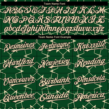 Custom Green Cream-Black 3D Pattern Design Star Lines Authentic Baseball Jersey - Sky-Custom