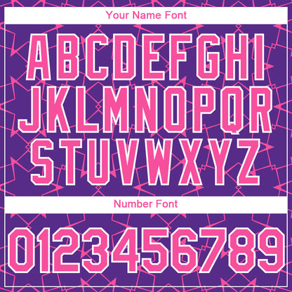 Custom Purple Pink-White 3D Pattern Design Star Lines Authentic Baseball Jersey - Sky-Custom
