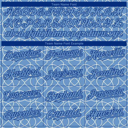 Custom Light Blue Black-White 3D Pattern Design Arabesque Shape Authentic Baseball Jersey - Sky-Custom