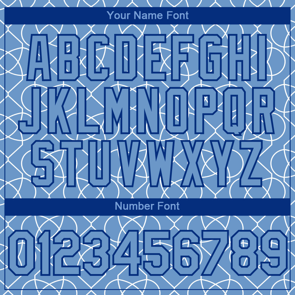 Custom Light Blue Black-White 3D Pattern Design Arabesque Shape Authentic Baseball Jersey - Sky-Custom