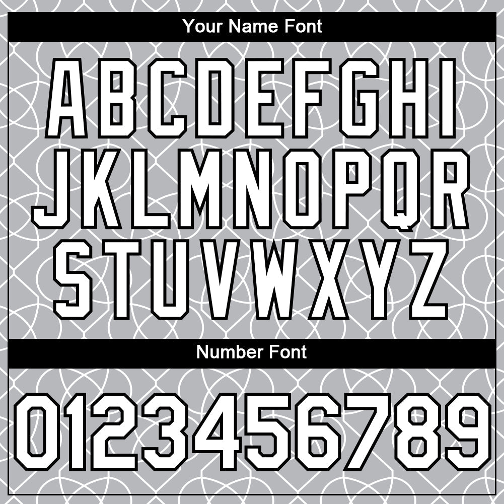 Custom Gray White-Black 3D Pattern Design Arabesque Shape Authentic Baseball Jersey - Sky-Custom