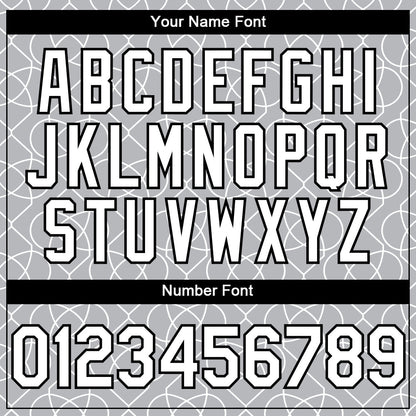 Custom Gray White-Black 3D Pattern Design Arabesque Shape Authentic Baseball Jersey - Sky-Custom