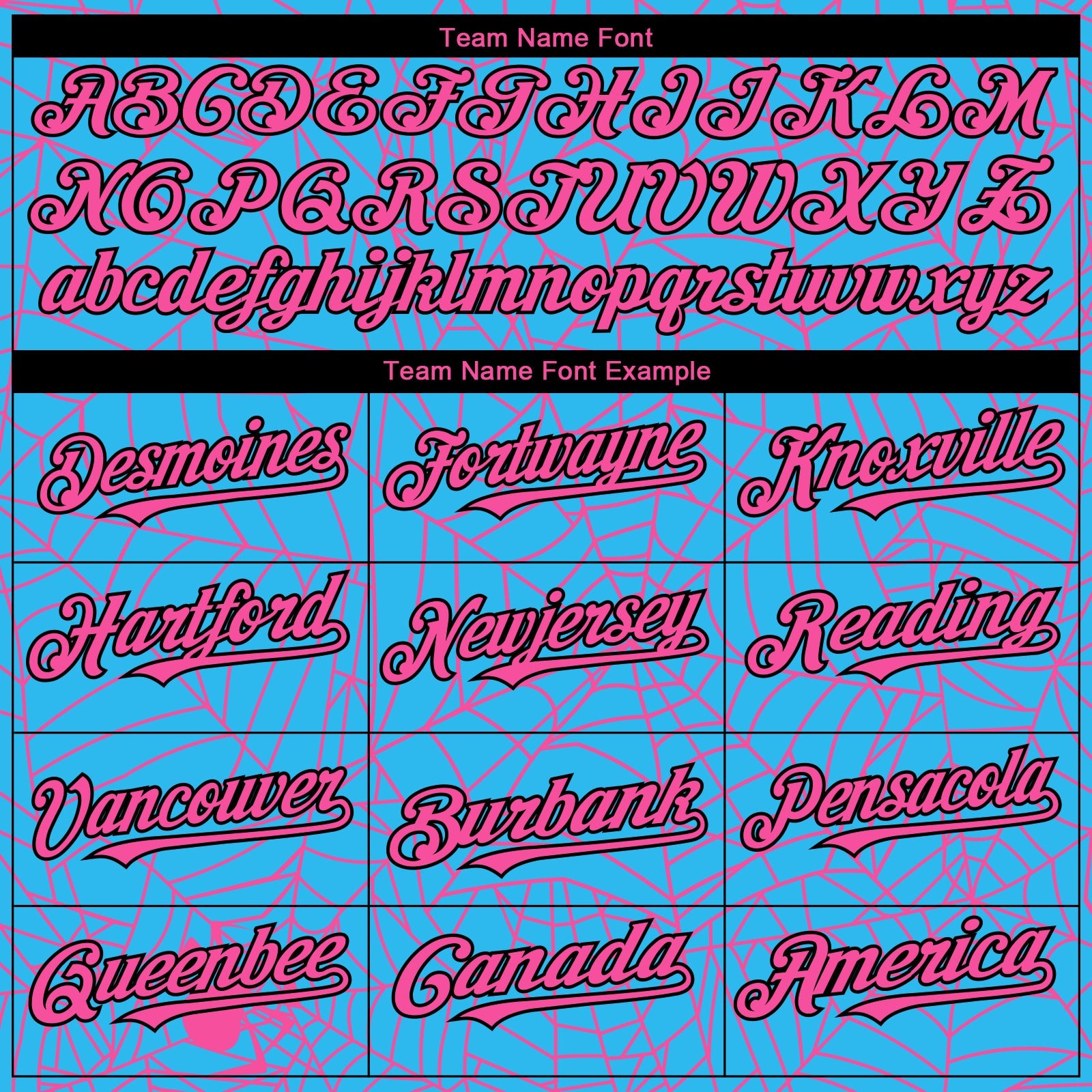 Custom Sky Blue Pink-Black 3D Pattern Design Spider Web Authentic Baseball Jersey - Sky-Custom