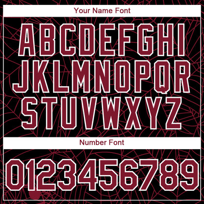 Custom Black Crimson-White 3D Pattern Design Spider Web Authentic Baseball Jersey - Sky-Custom