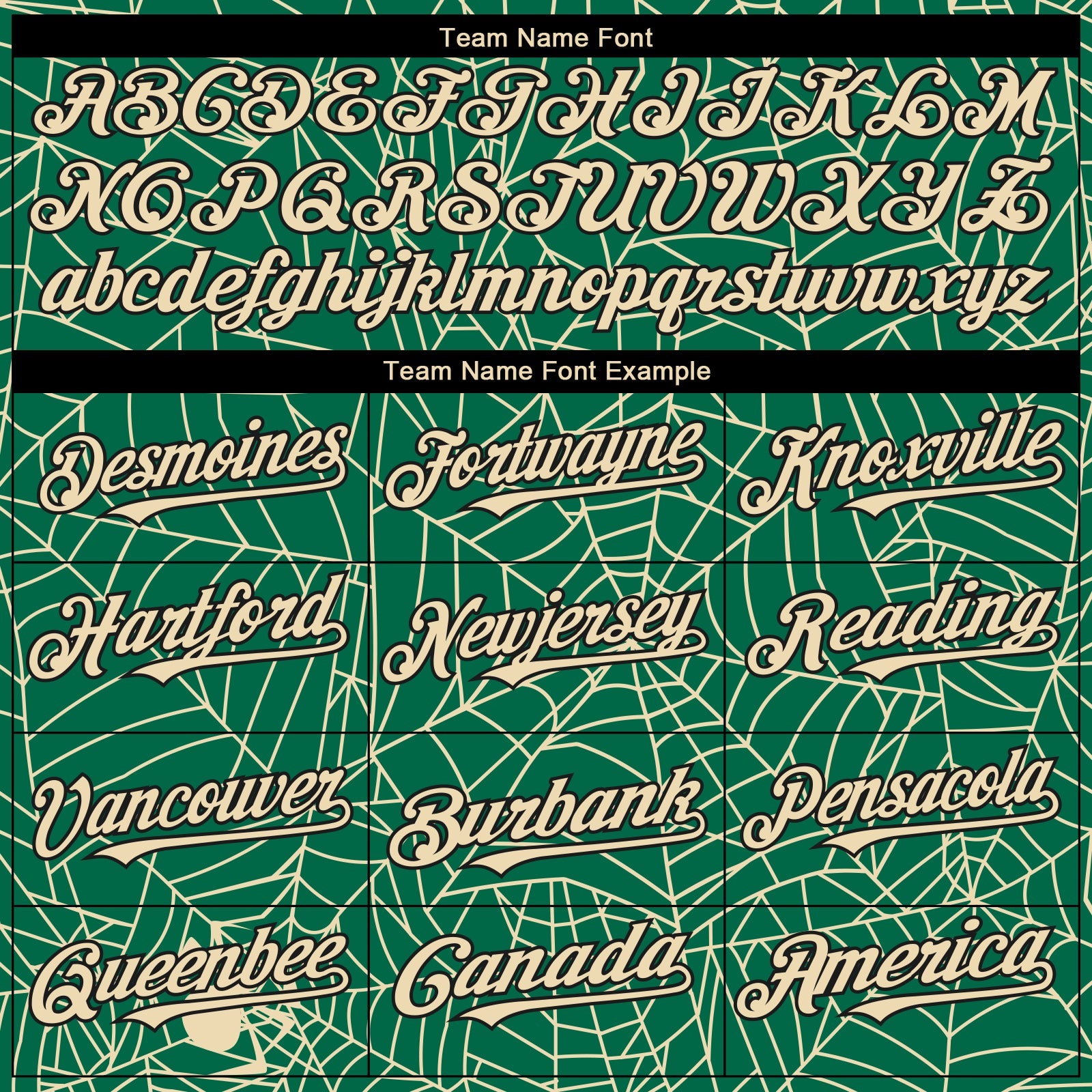 Custom Kelly Green Cream-Black 3D Pattern Design Spider Web Authentic Baseball Jersey - Sky-Custom