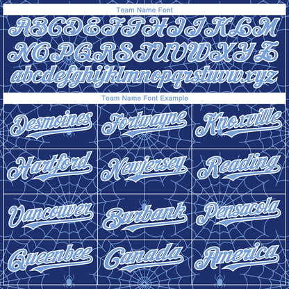 Custom Royal Light Blue-White 3D Pattern Design Spider Web Authentic Baseball Jersey - Sky-Custom