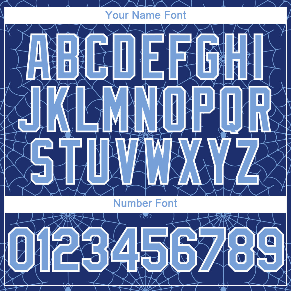 Custom Royal Light Blue-White 3D Pattern Design Spider Web Authentic Baseball Jersey - Sky-Custom