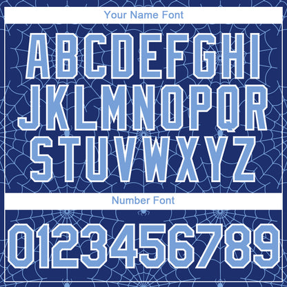Custom Royal Light Blue-White 3D Pattern Design Spider Web Authentic Baseball Jersey - Sky-Custom