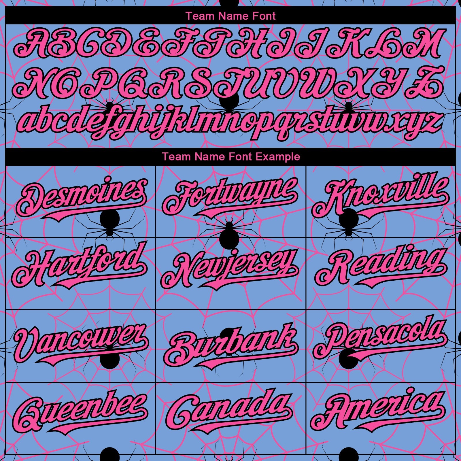Custom Light Blue Pink-Black 3D Pattern Design Spider Web Authentic Baseball Jersey - Sky-Custom