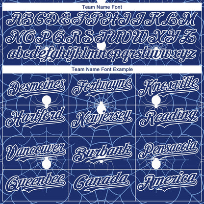 Custom Royal Light Blue-White 3D Pattern Design Spider Web Authentic Baseball Jersey - Sky-Custom