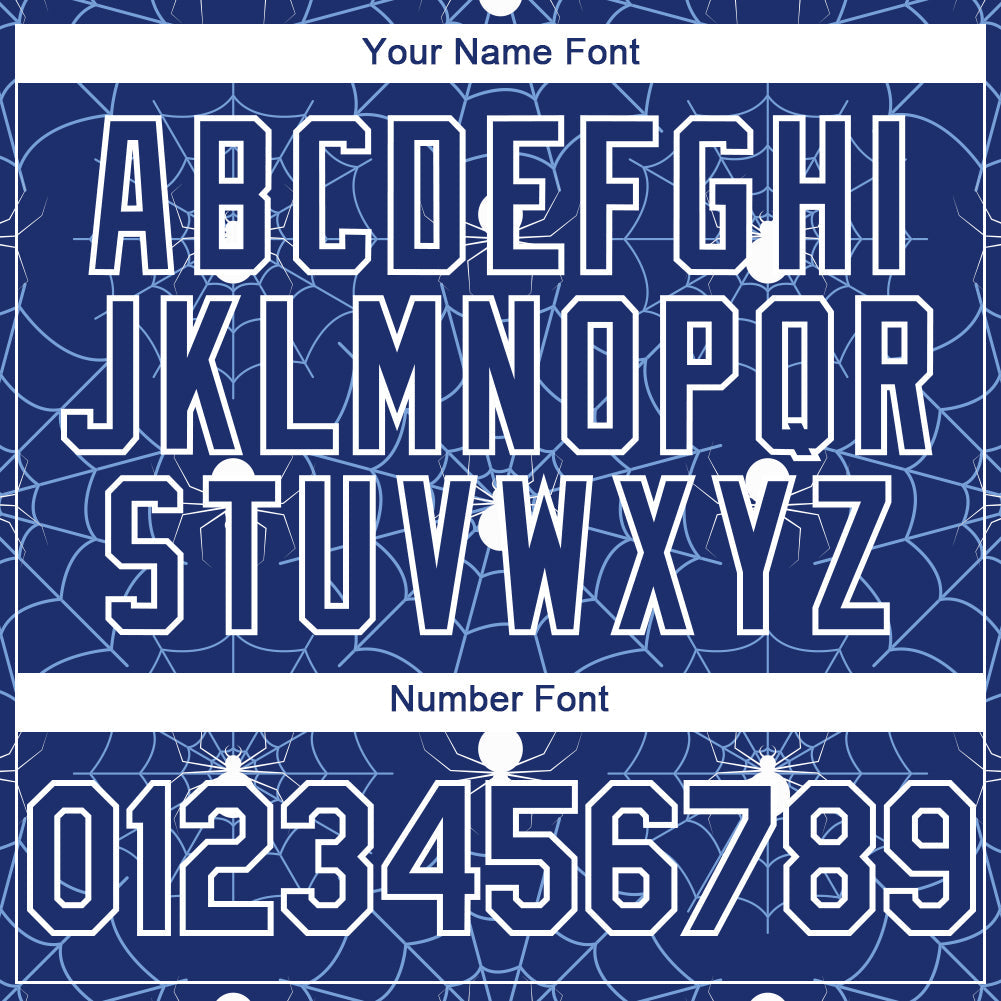 Custom Royal Light Blue-White 3D Pattern Design Spider Web Authentic Baseball Jersey - Sky-Custom