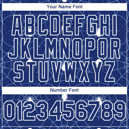 Custom Royal Light Blue-White 3D Pattern Design Spider Web Authentic Baseball Jersey - Sky-Custom