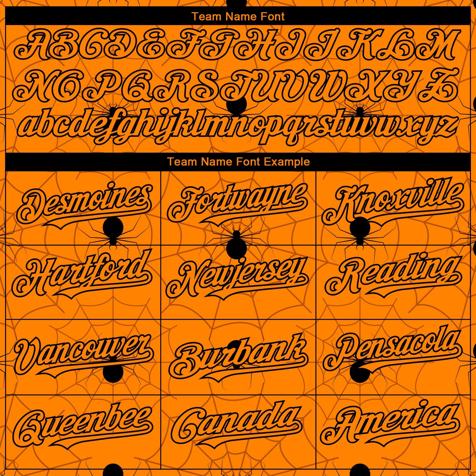 Custom Bay Orange Black 3D Pattern Design Spider Web Authentic Baseball Jersey - Sky-Custom